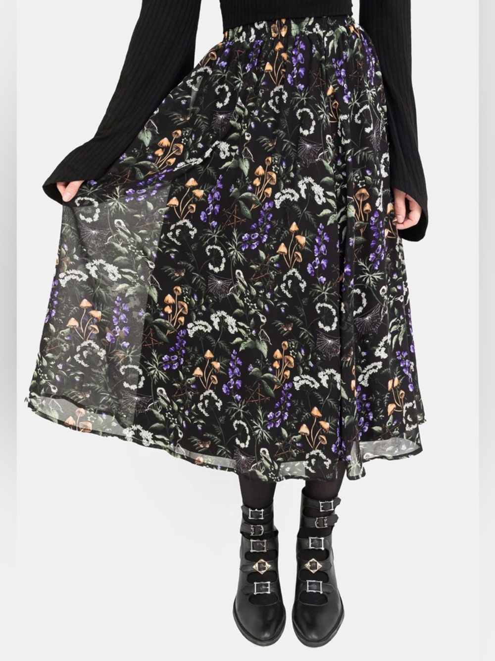 Disturbia Vesna Chiffon Midi Skirt Size 12